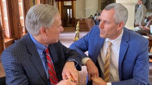 Governor Greg Abbott and Representative Matt Schaefer Discussing HB 1927